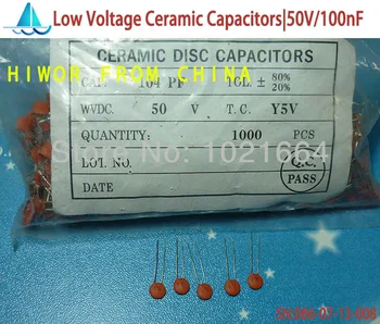 (1000pcs/masse)(Keramiske Kondensatorer|Lav) 50V 104 100nF 0.1 uF, Lav Spænding Keramisk Ventilenhed Kondensator, TOL.20%